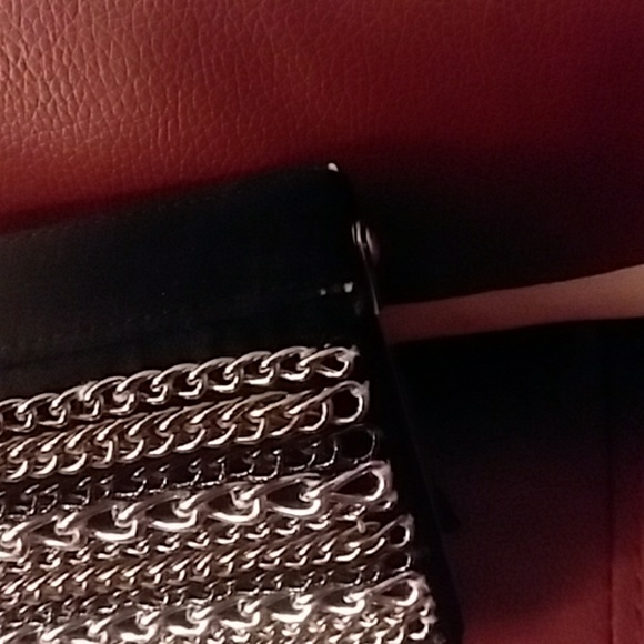 Black Satin w/ metallic design Clutch - Picture 8 of 8